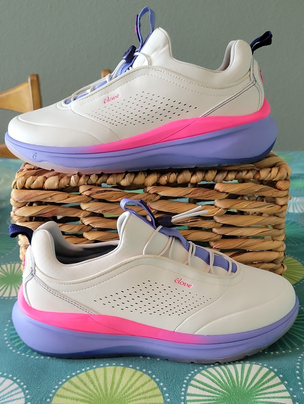 Clove Women's Prima S Sneakers Shoes Bright Grey / Periwinkle / Pink Size 9.5
